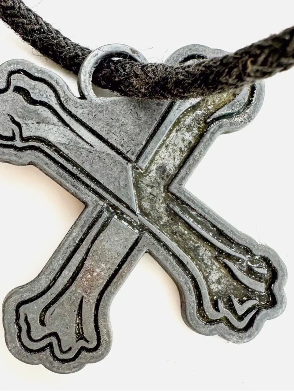 Black Cord Necklace with Metal Charms - Picture 8 of 11